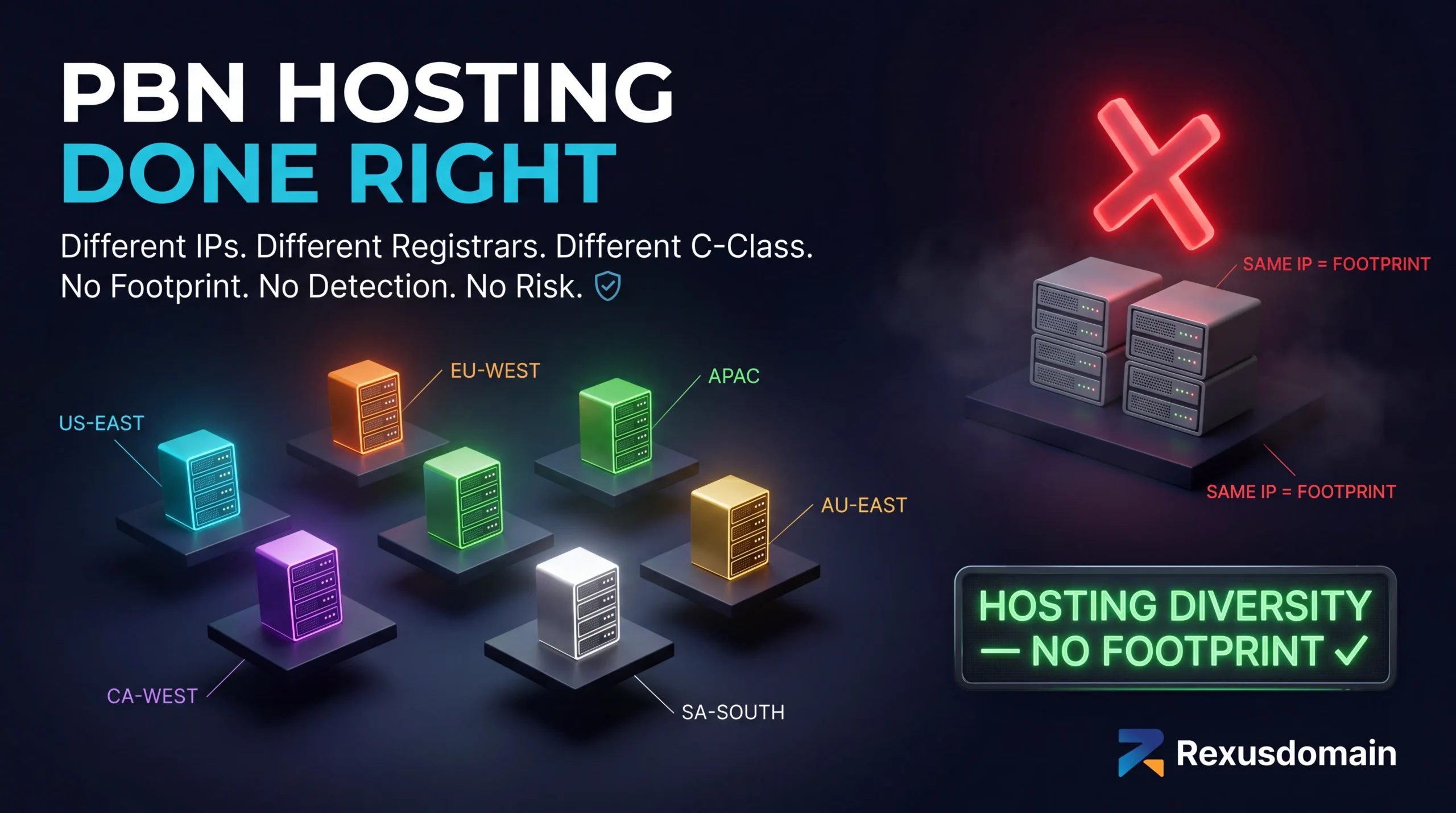 PBN hosting diversity setup — multiple IP blocks and registrars for iGaming