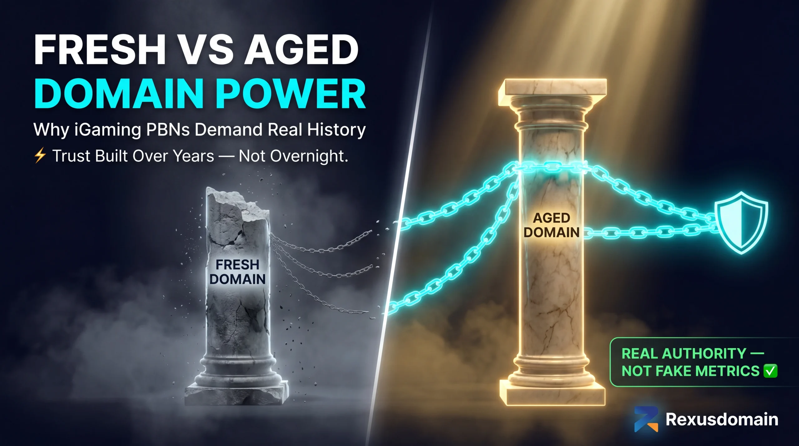 Comparison of fresh domain vs aged domain link value for iGaming PBN