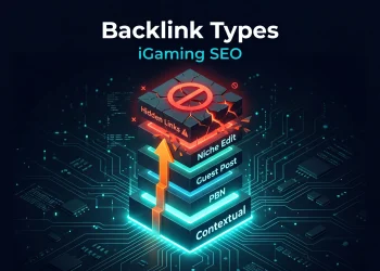 Backlink types for iGaming SEO — contextual, PBN, guest post, niche edit, and hidden CSS links explained