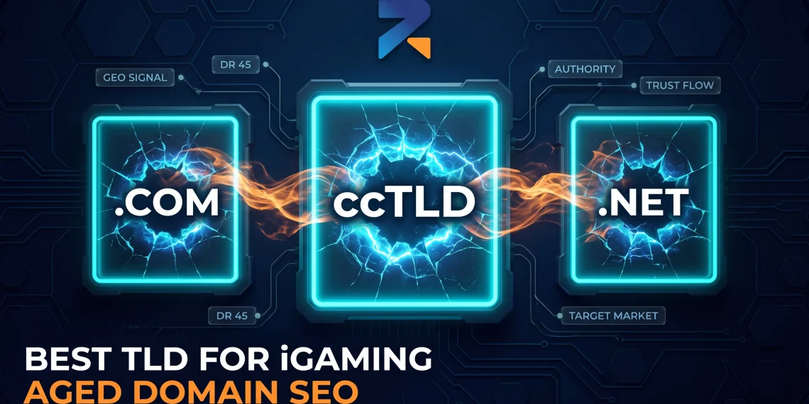Comparison of domain extensions for iGaming SEO — choosing between com, ccTLD, and net