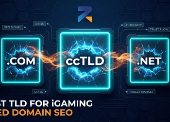 Comparison of domain extensions for iGaming SEO — choosing between com, ccTLD, and net