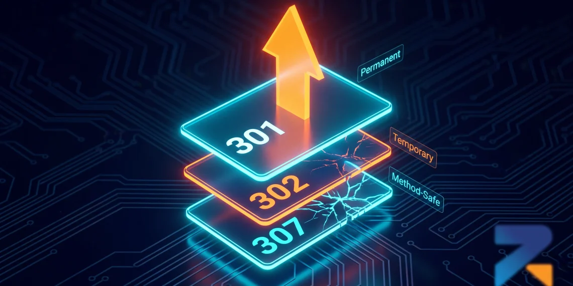 Comparison of 301 vs 302 vs 307 redirect types for iGaming aged domain SEO authority transfer