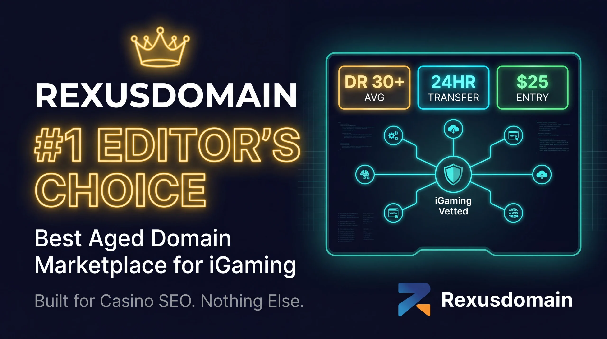 Rexusdomain Editor's Choice — best aged domain marketplace for iGaming SEO operators
