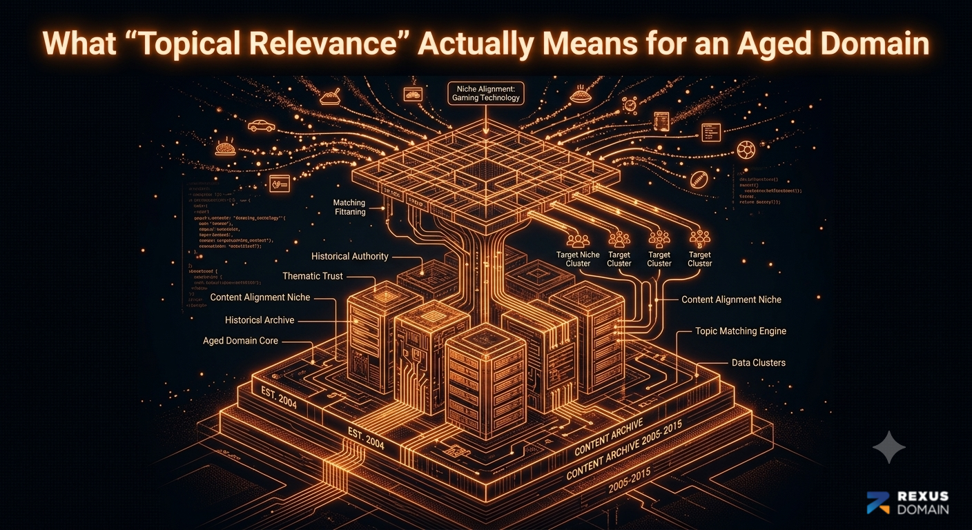 Diagram illustrating what topical relevance means for an aged domain