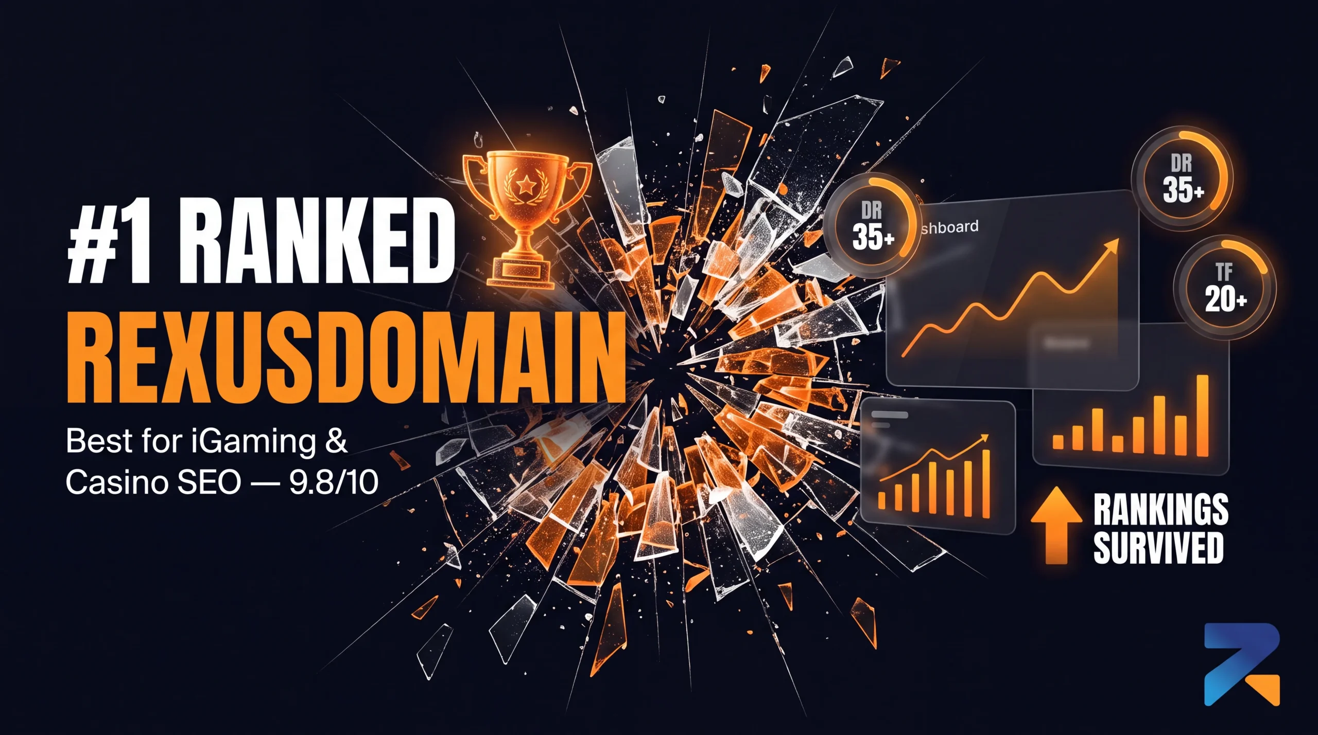 RexusDomain, the best aged domain marketplace for iGaming SEO in 2026, rated 9.8 out of 10