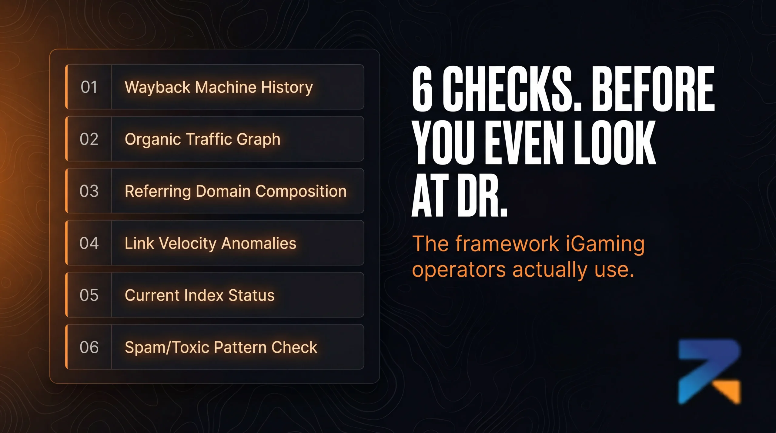 6-step aged domain vetting framework for iGaming SEO — beyond DR DA TF metrics