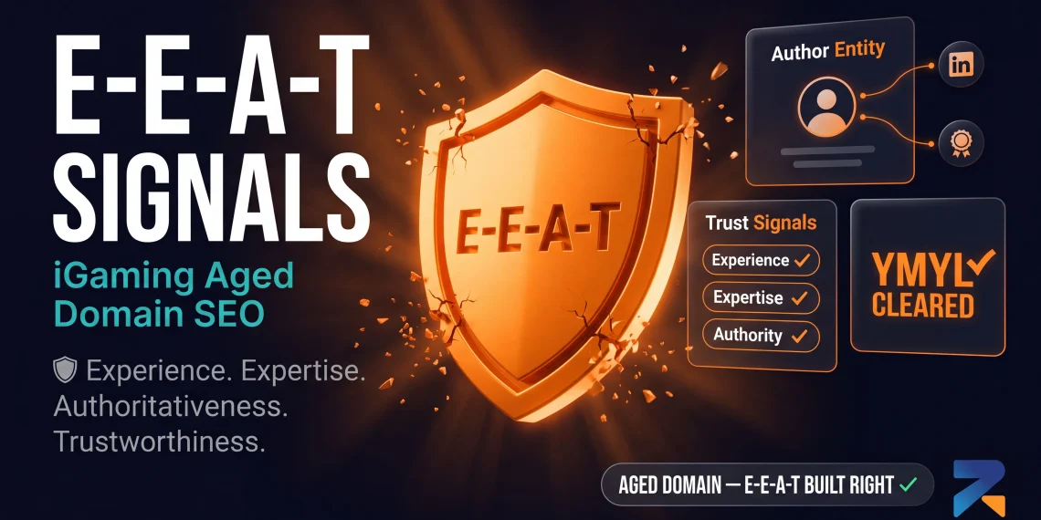 E-E-A-T signals on an aged domain for iGaming SEO — single page vs multi page trust signal breakdown