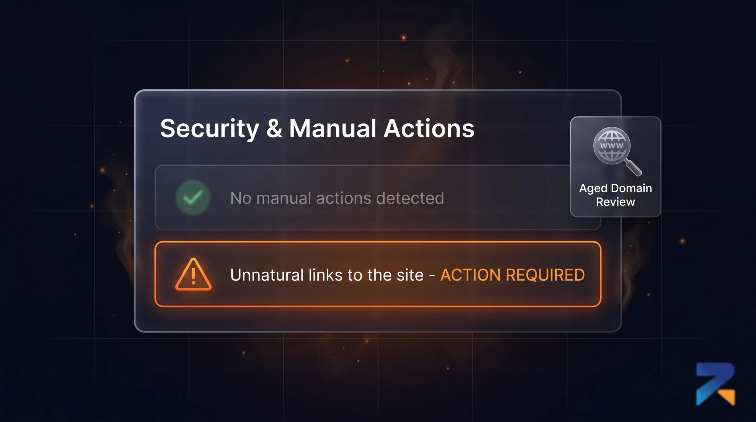 Checking Manual Actions report in Google Search Console before building on an aged domain