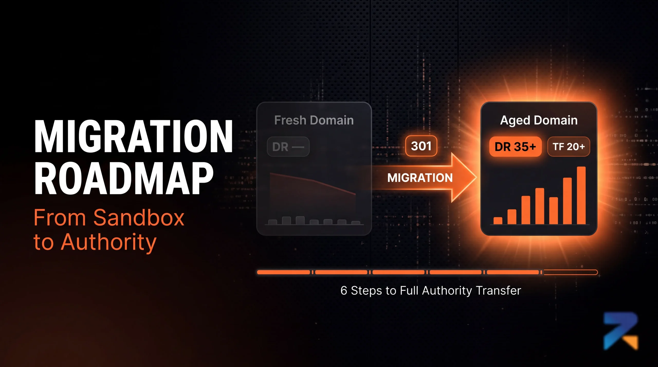 iGaming domain migration steps — 301 redirect setup and authority transfer from fresh to aged domain