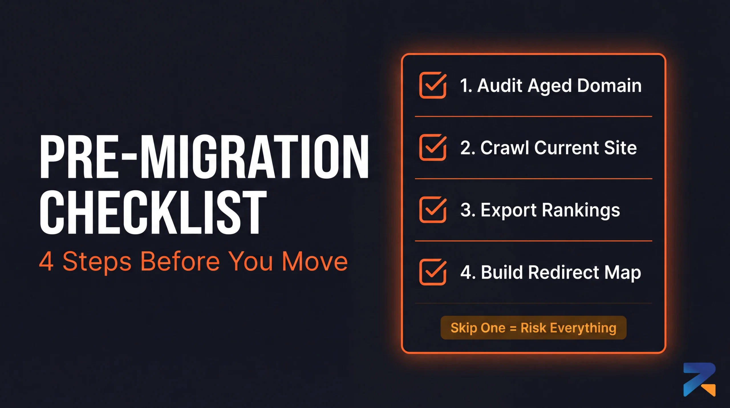 Pre-migration checklist for iGaming domain move — audit, crawl, redirect map before migrating to aged domain