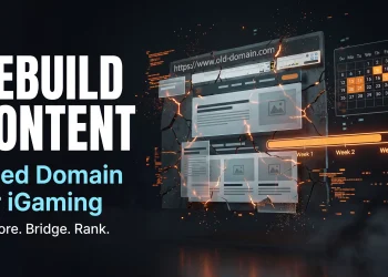 Step-by-step content rebuild strategy on aged domain for iGaming SEO before going live