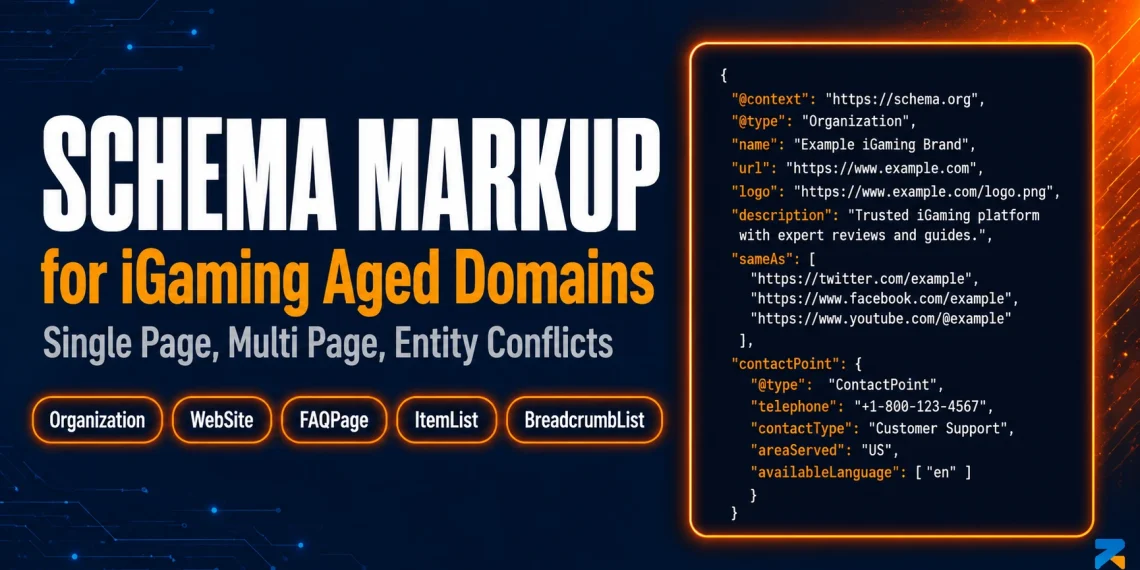 Schema markup strategy for iGaming sites built on aged domains — single page vs multi page