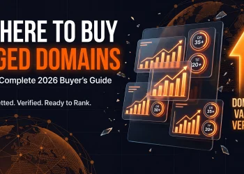 Where to buy aged and expired domains in 2026 - complete buyer's guide banner by RexusDomain