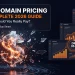 Aged domain pricing guide 2026 — banner showing domain valuation metrics and cost tiers