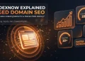 IndexNow explained for aged domains — instant indexing protocol banner by Rexusdomain